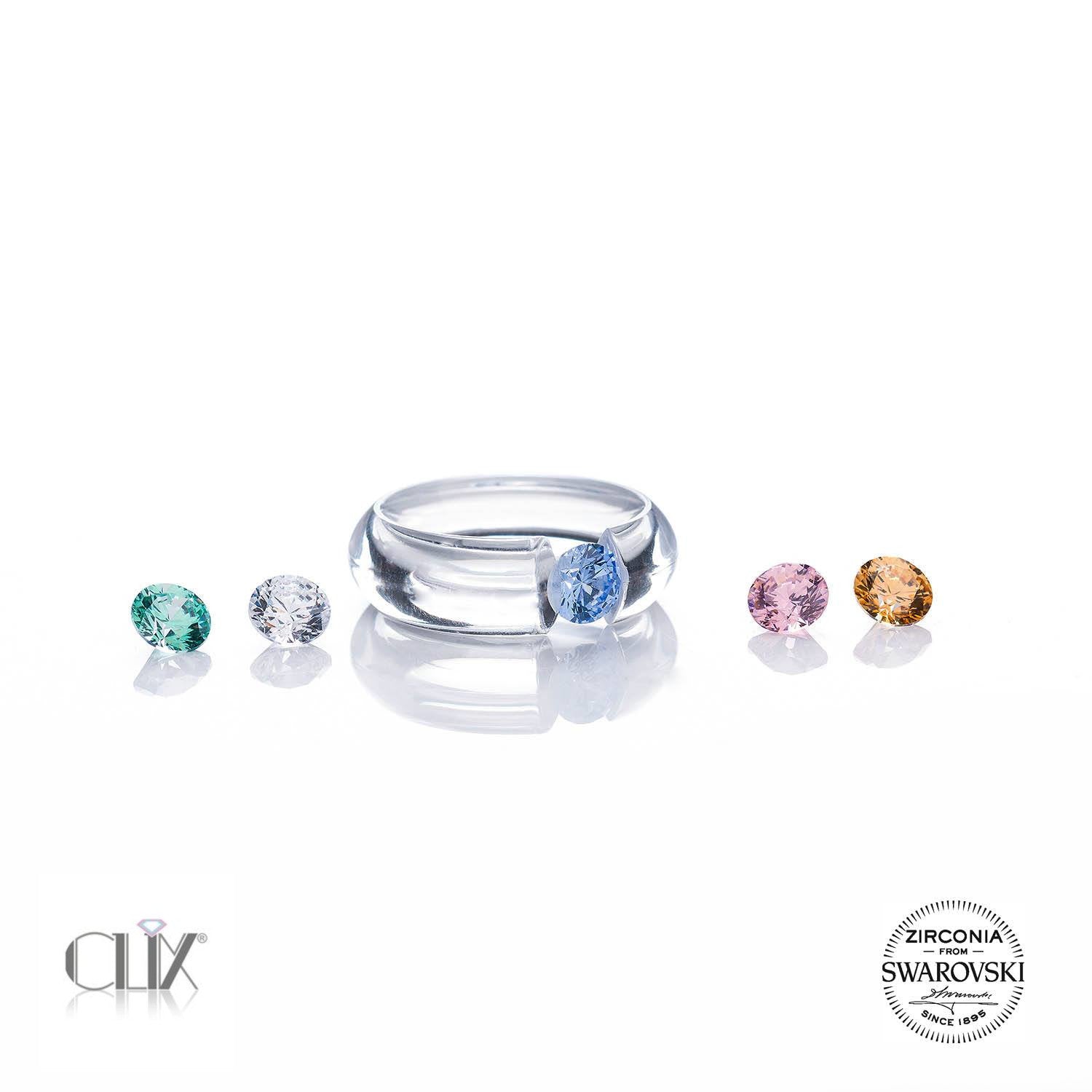 CLIX© | 1 anillo de cristal que incluye 5 circonitas Swarovski