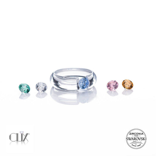 CLIX© | 1 crystal ring including 5 Swarovski zirconia